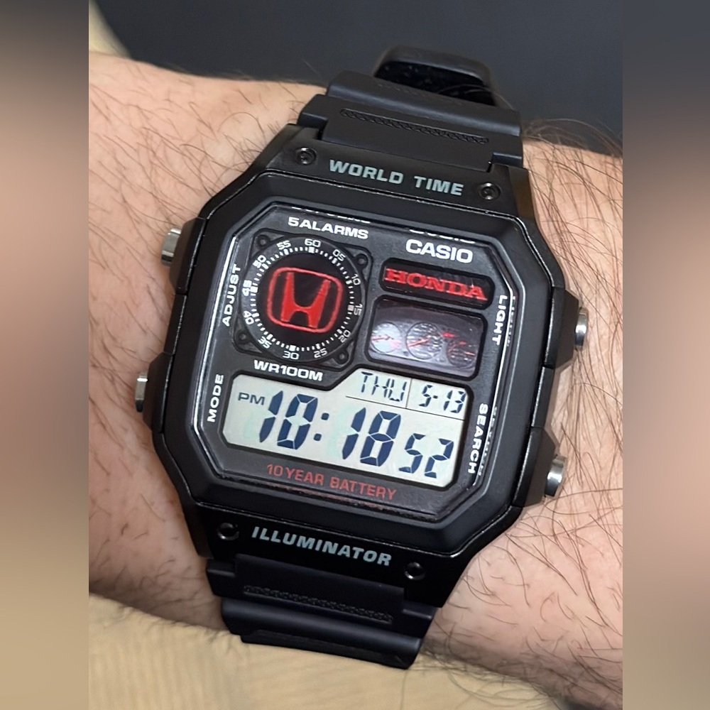 CUSTOM Casio World Time Digital Watch